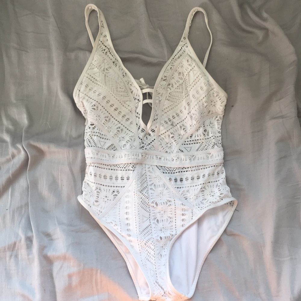 White Lace Bathing/Body Suit